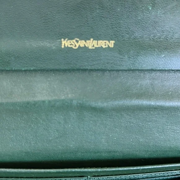 YSL Green Crocodile Snap Long Wallet - Picture 7 of 11